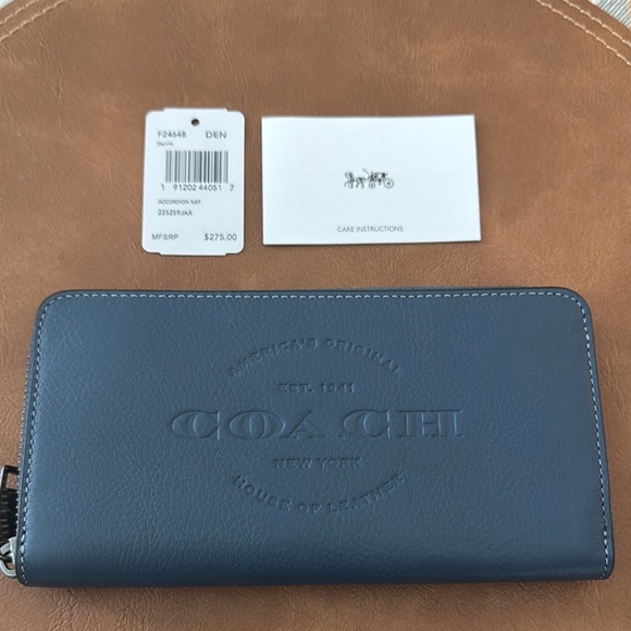 Coach Blue Leather Wallet - Picture 1 of 4